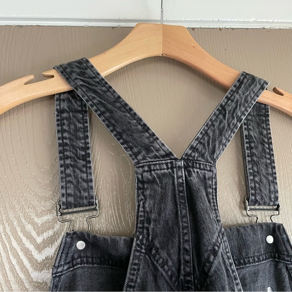 Gap - Slouchy Overalls Washed Black Crop Length XL - Picture 4 of 10